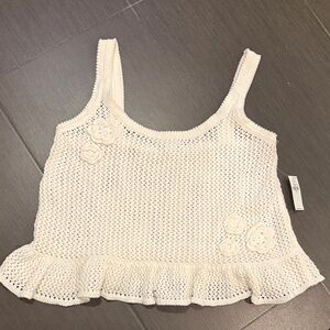 Mango Cream Knit Tank Top